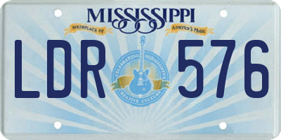 MS license plate LDR576