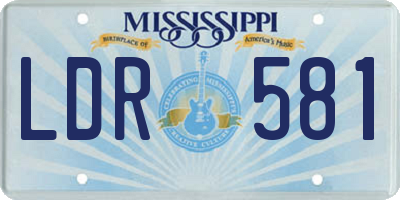 MS license plate LDR581