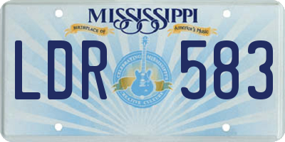 MS license plate LDR583