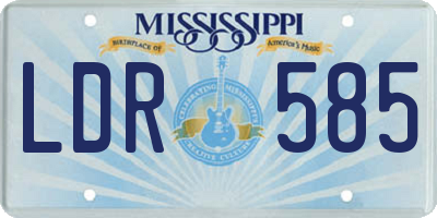 MS license plate LDR585