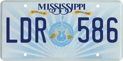 MS license plate LDR586