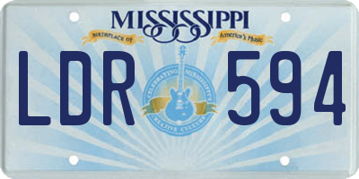 MS license plate LDR594
