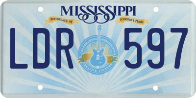 MS license plate LDR597