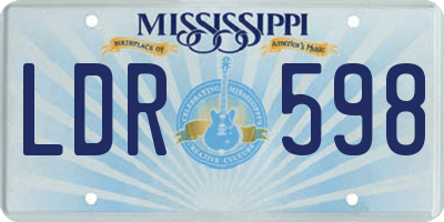 MS license plate LDR598