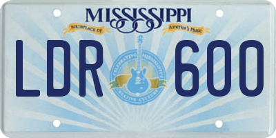 MS license plate LDR600