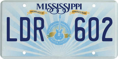 MS license plate LDR602