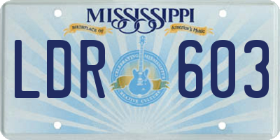 MS license plate LDR603