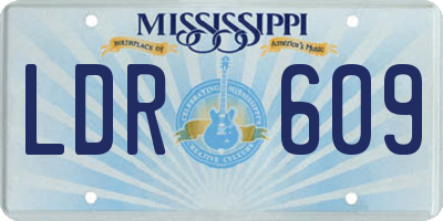 MS license plate LDR609