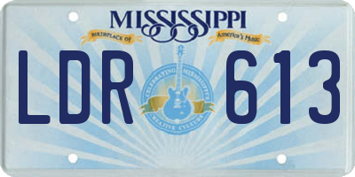 MS license plate LDR613