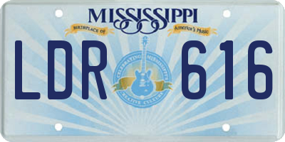 MS license plate LDR616