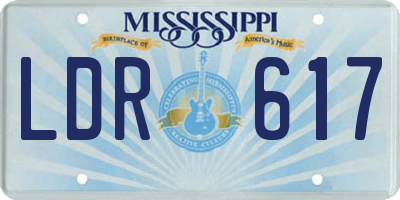 MS license plate LDR617