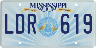 MS license plate LDR619