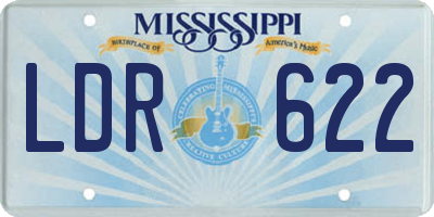 MS license plate LDR622