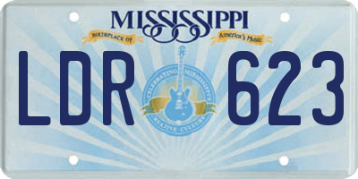 MS license plate LDR623