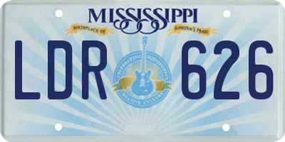 MS license plate LDR626