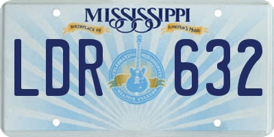 MS license plate LDR632
