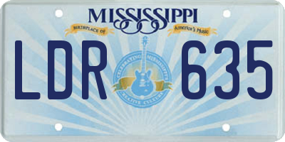 MS license plate LDR635