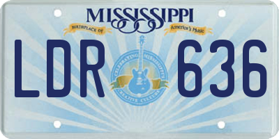 MS license plate LDR636