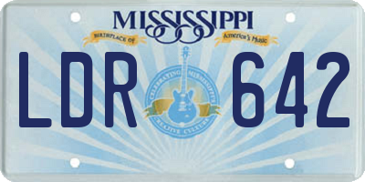 MS license plate LDR642
