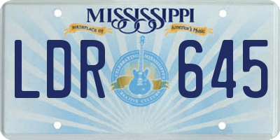 MS license plate LDR645