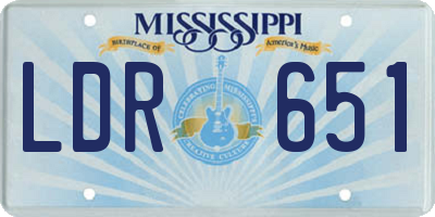 MS license plate LDR651