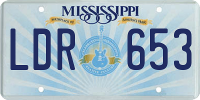 MS license plate LDR653