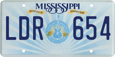 MS license plate LDR654