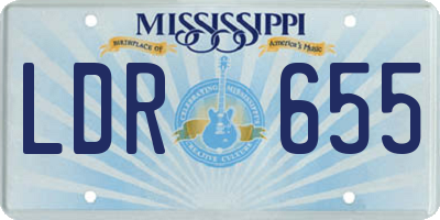 MS license plate LDR655