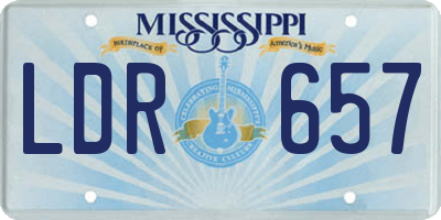MS license plate LDR657