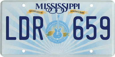 MS license plate LDR659