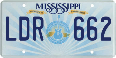 MS license plate LDR662