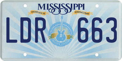 MS license plate LDR663