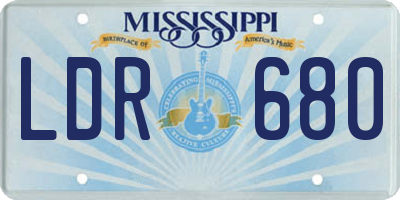 MS license plate LDR680