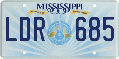 MS license plate LDR685