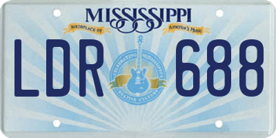 MS license plate LDR688