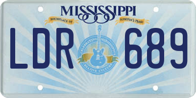 MS license plate LDR689