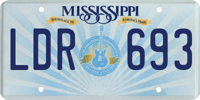 MS license plate LDR693