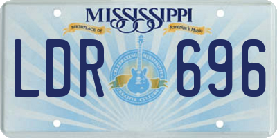 MS license plate LDR696