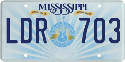 MS license plate LDR703