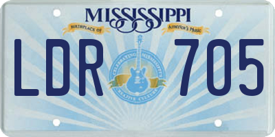 MS license plate LDR705