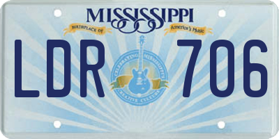MS license plate LDR706