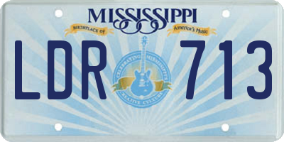MS license plate LDR713