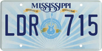 MS license plate LDR715