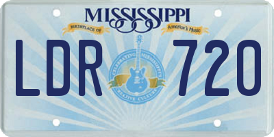 MS license plate LDR720