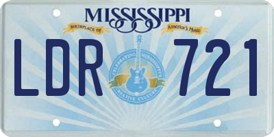 MS license plate LDR721