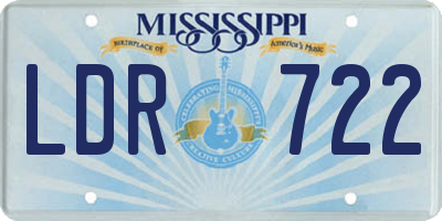MS license plate LDR722