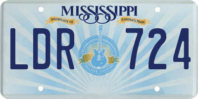 MS license plate LDR724