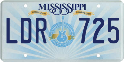 MS license plate LDR725