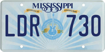 MS license plate LDR730