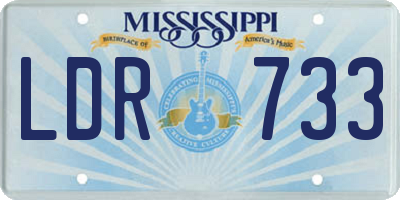 MS license plate LDR733